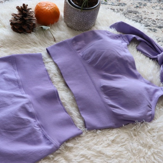 Purple Short Set - Strappy Line