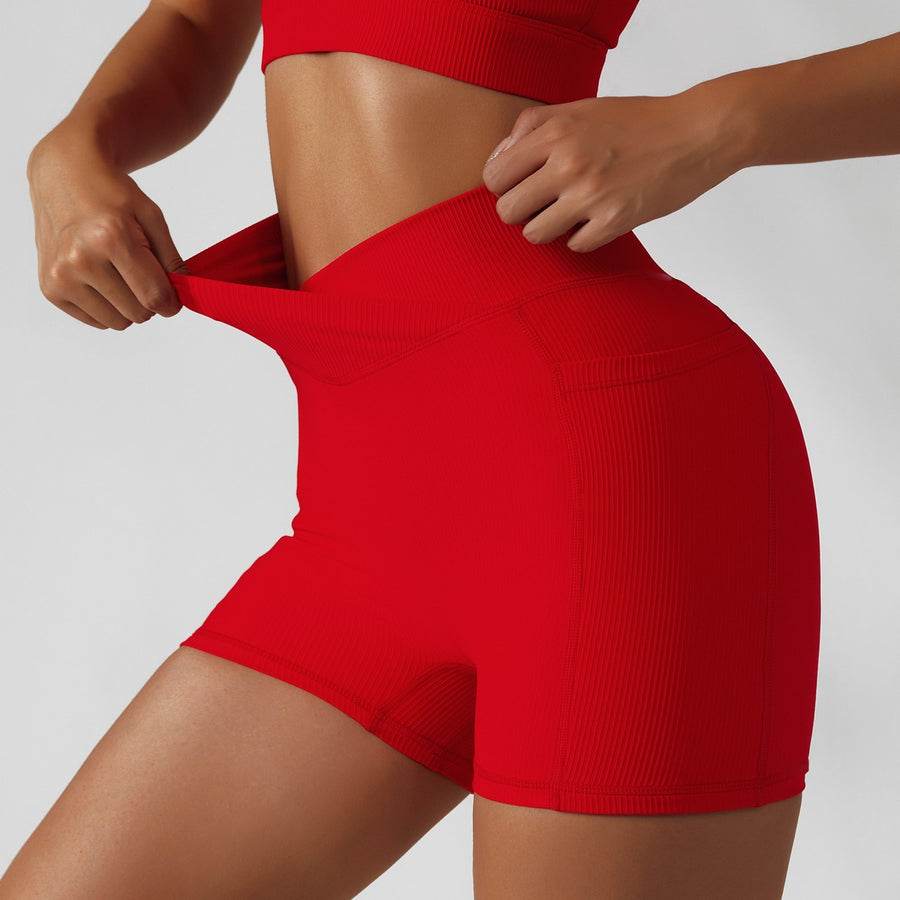 Passion Red Short Set - V Line